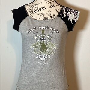 🎶 Hard Rock Cafe NEW YORK CITY Ladies Capped Sleeve Tee size MED 🎶